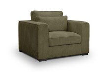 Sofa >Almera< in khaki, Cord - 120x92x112cm (BxHxT)