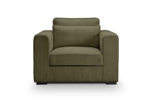 Sofa >Almera< in khaki, Cord - 120x92x112cm (BxHxT)