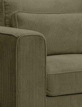 Sofa >Almera< in khaki, Cord - 120x92x112cm (BxHxT)