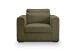 Sofa >Almera< in khaki, Cord - 120x92x112cm (BxHxT)
