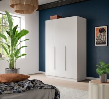 Kleiderschrank >Kopenhagen< in Weiß -...