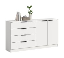 Kommode >Kopenhagen< in Weiß - 148x80x35cm (BxHxT)