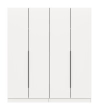Kleiderschrank >Kopenhagen< in Weiß - 160x181x52cm (BxHxT)