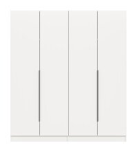 Kleiderschrank >Kopenhagen< in Weiß - 160x181x52cm (BxHxT)