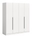 Kleiderschrank >Kopenhagen< in Weiß - 160x181x52cm (BxHxT)