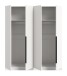 Kleiderschrank >Kopenhagen< in Weiß - 160x181x52cm (BxHxT)