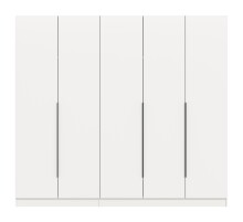Kleiderschrank >Kopenhagen< in Weiß - 200x181x52cm (BxHxT)