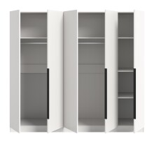 Kleiderschrank >Kopenhagen< in Weiß - 200x181x52cm (BxHxT)