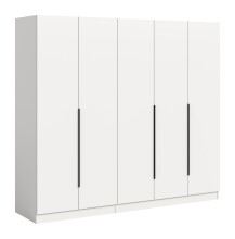 Kleiderschrank >Kopenhagen< in Weiß - 200x181x52cm (BxHxT)