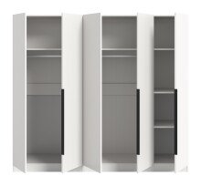 Kleiderschrank >Kopenhagen< in Weiß - 200x181x52cm (BxHxT)