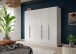 Kleiderschrank >Kopenhagen< in Weiß - 200x181x52cm (BxHxT)
