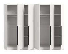 Kleiderschrank >Kopenhagen< in Weiß - 240x181x52cm (BxHxT)