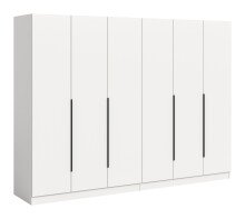 Kleiderschrank >Kopenhagen< in Weiß - 240x181x52cm (BxHxT)
