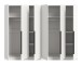 Kleiderschrank >Kopenhagen< in Weiß - 240x181x52cm (BxHxT)
