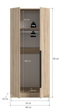 Kleiderschrank >Kopenhagen< in Sonoma Eiche - 80x181x52cm (BxHxT)