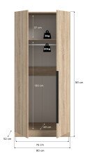 Kleiderschrank >Kopenhagen< in Sonoma Eiche - 80x181x52cm (BxHxT)