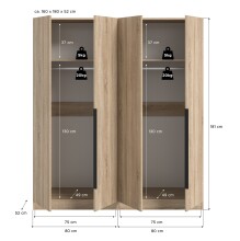 Kleiderschrank >Kopenhagen< in Sonoma Eiche - 160x181x52cm (BxHxT)