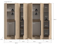 Kleiderschrank >Kopenhagen< in Sonoma Eiche - 240x181x52cm (BxHxT)