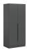 Kleiderschrank >Kopenhagen< in Anthrazit - 80x181x52cm (BxHxT)