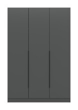 Kleiderschrank >Kopenhagen< in Anthrazit - 120x181x52cm (BxHxT)