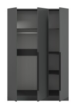 Kleiderschrank >Kopenhagen< in Anthrazit - 120x181x52cm (BxHxT)