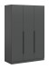 Kleiderschrank >Kopenhagen< in Anthrazit - 120x181x52cm (BxHxT)