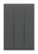 Kleiderschrank >Kopenhagen< in Anthrazit - 120x181x52cm (BxHxT)