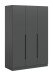 Kleiderschrank >Kopenhagen< in Anthrazit - 120x181x52cm (BxHxT)