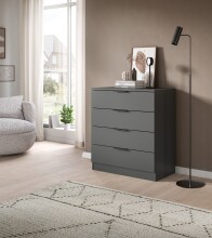 Kommode >Kopenhagen< in Anthrazit - 74x79x35cm (BxHxT)