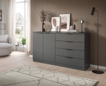 Sideboard >Kopenhagen< in Anthrazit - 148x79x35cm...