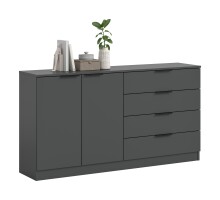 Sideboard >Kopenhagen< in Anthrazit - 148x79x35cm (BxHxT)