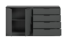 Sideboard >Kopenhagen< in Anthrazit - 148x79x35cm (BxHxT)