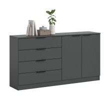 Sideboard >Kopenhagen< in Anthrazit - 148x79x35cm (BxHxT)