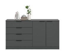 Sideboard >Kopenhagen< in Anthrazit - 148x79x35cm (BxHxT)