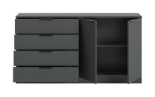 Sideboard >Kopenhagen< in Anthrazit - 148x79x35cm (BxHxT)