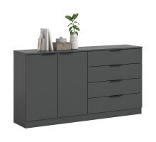 Sideboard >Kopenhagen< in Anthrazit - 148x79x35cm (BxHxT)
