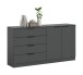 Sideboard >Kopenhagen< in Anthrazit - 148x79x35cm (BxHxT)