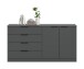 Sideboard >Kopenhagen< in Anthrazit - 148x79x35cm (BxHxT)
