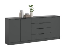 Sideboard >Kopenhagen< in Anthrazit - 185x79x35cm (BxHxT)