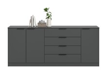 Sideboard >Kopenhagen< in Anthrazit - 185x79x35cm (BxHxT)