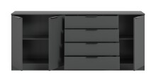 Sideboard >Kopenhagen< in Anthrazit - 185x79x35cm (BxHxT)