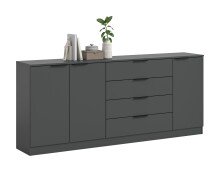 Sideboard >Kopenhagen< in Anthrazit - 185x79x35cm...