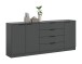 Sideboard >Kopenhagen< in Anthrazit - 185x79x35cm (BxHxT)