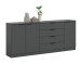 Sideboard >Kopenhagen< in Anthrazit - 185x79x35cm (BxHxT)