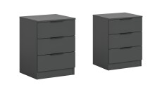 Nachtkommode >Kopenhagen< in Anthrazit - 45x60x40cm...