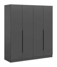Kleiderschrank >Kopenhagen< in Anthrazit - 160x181x52cm (BxHxT)