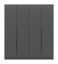 Kleiderschrank >Kopenhagen< in Anthrazit - 160x181x52cm (BxHxT)