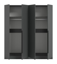 Kleiderschrank >Kopenhagen< in Anthrazit - 160x181x52cm (BxHxT)