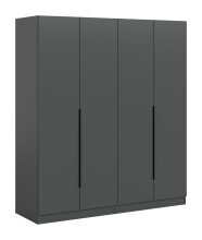 Kleiderschrank >Kopenhagen< in Anthrazit - 160x181x52cm (BxHxT)