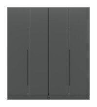 Kleiderschrank >Kopenhagen< in Anthrazit - 160x181x52cm (BxHxT)